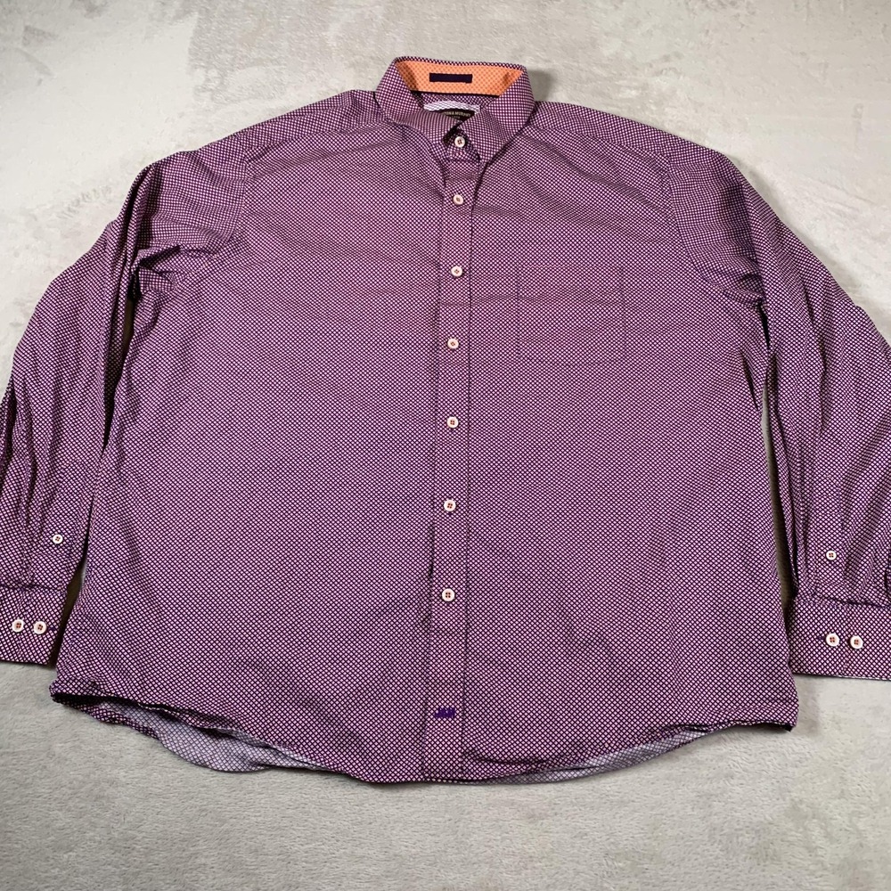 Johnston & Murphy Shirt Mens 2XL Geometric‎ Print Button Down Casual Formal XXL